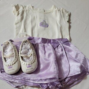 Gymboree Castle Princess NWT 12-18 month outfit, NWOT size 03 shoes set. Z27